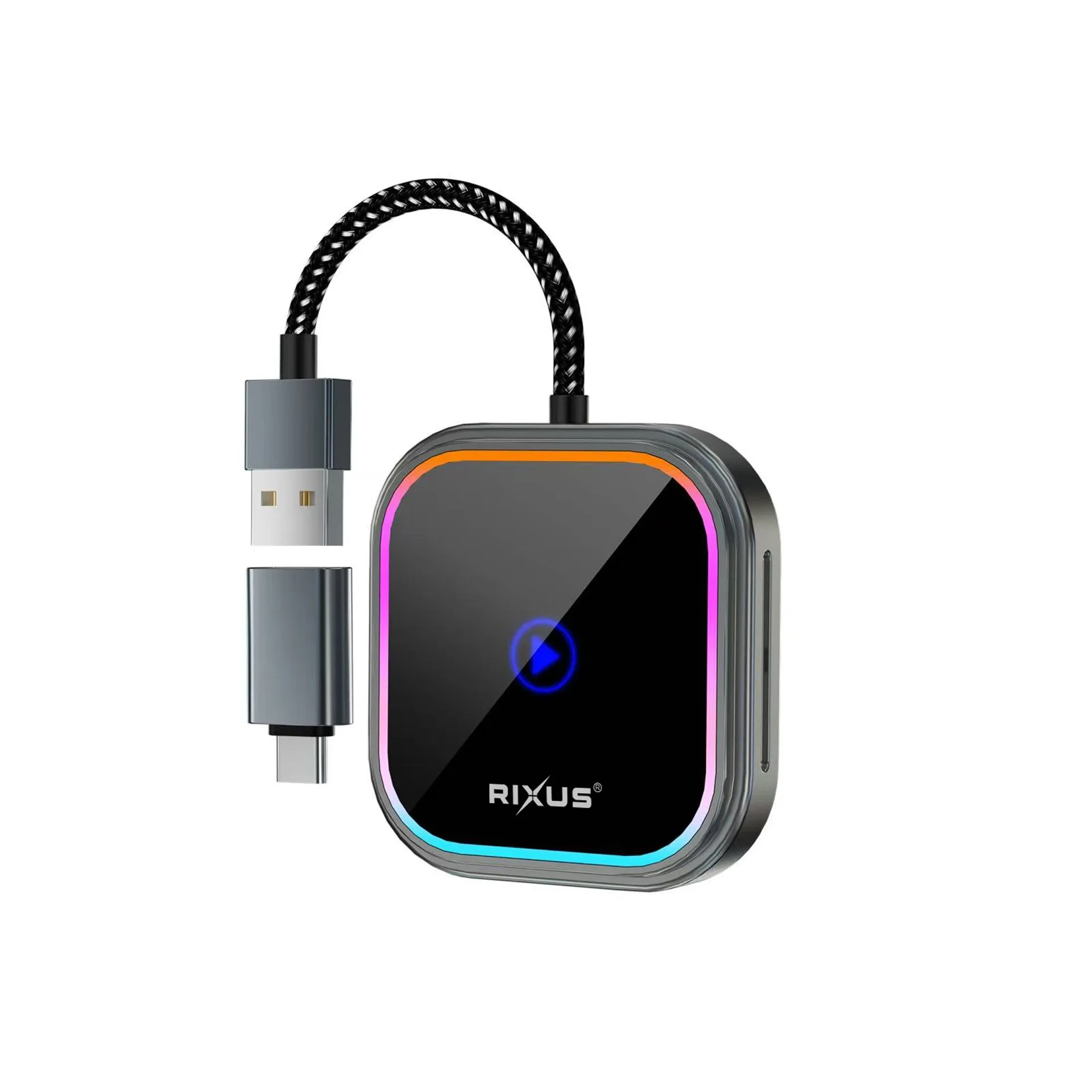 Rixus RXCP05 Wireless Carplay Adapter Metallic Gray